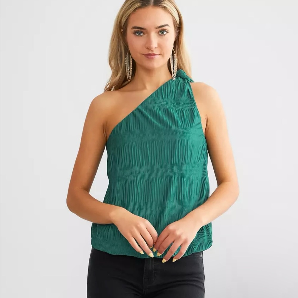 NWOT Textured One Shoulder Tank Top